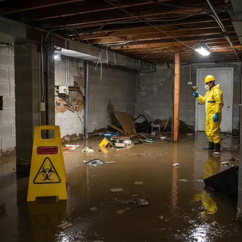 Flooded Basement Electrical Hazard in Orange, TX Property