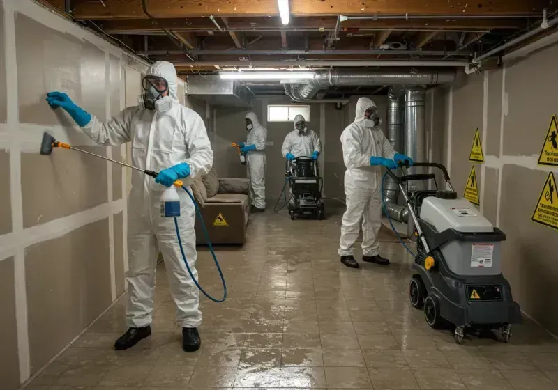 Basement Moisture Removal and Structural Drying process in Orange, TX